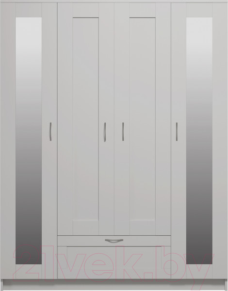 Изображение товара Шкаф Mio Tesoro Сириус 4-х створчатый 1 ящик с 2-мя зеркалами 2.02.01.042.1 (белый)