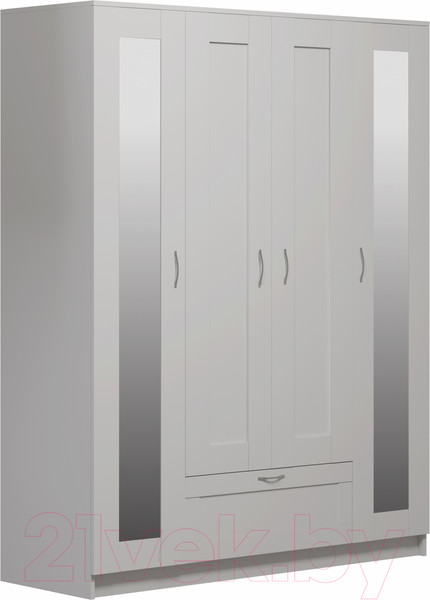 Изображение товара Шкаф Mio Tesoro Сириус 4-х створчатый 1 ящик с 2-мя зеркалами 2.02.01.042.1 (белый)