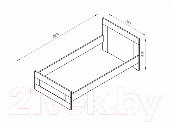 Изображение товара Односпальная кровать Mio Tesoro Сириус 80x200 2.02.04.160.1 (белый)