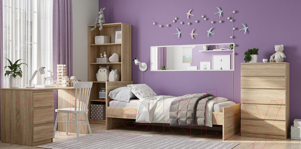 Изображение товара Односпальная кровать Mio Tesoro Сириус 80x200 2.02.04.160.3 (дуб сонома)