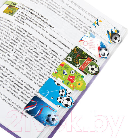 Изображение товара Набор закладок Brauberg Football / 113161 (6шт)