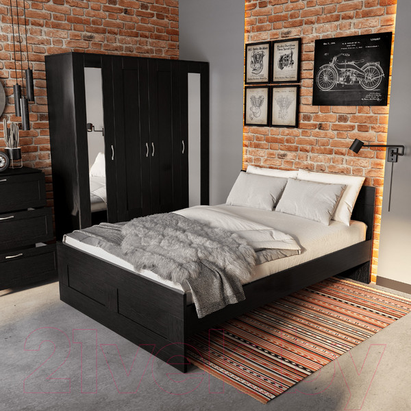 Изображение товара Двуспальная кровать Mio Tesoro Сириус 160x200 2.02.04.200.5 (дуб венге)