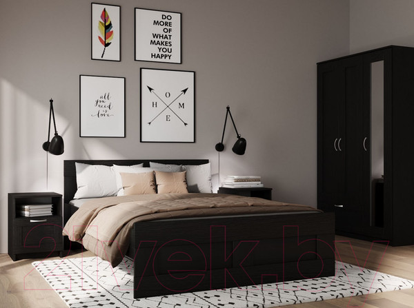 Изображение товара Двуспальная кровать Mio Tesoro Сириус 180x200 2.02.04.210.5 (дуб венге)