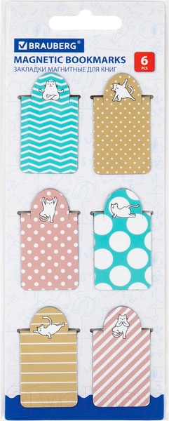 Изображение товара Набор закладок Brauberg Cat Yoga / 113162 (6шт)