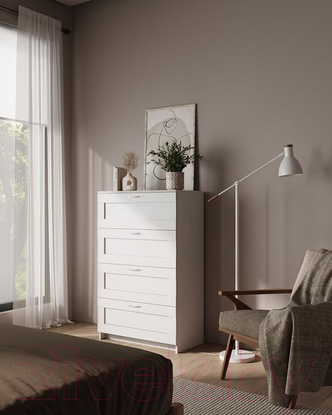 Изображение товара Комод Mio Tesoro Сириус 4 ящика 2.02.02.060.1 (белый)