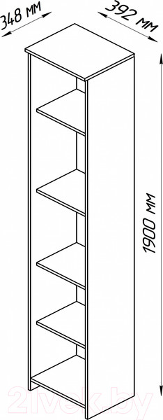 Изображение товара Стеллаж Mio Tesoro Сириус 39x190 2.02.07.150.1 (белый)