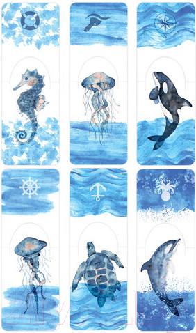 Изображение товара Набор закладок Brauberg Marine Life / 113163 (6шт)