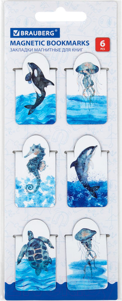 Изображение товара Набор закладок Brauberg Marine Life / 113163 (6шт)