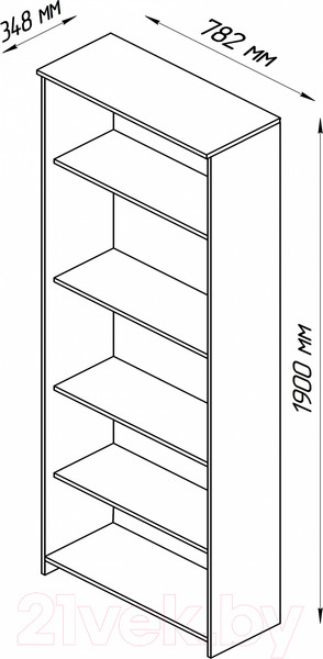 Изображение товара Стеллаж Mio Tesoro Сириус 78x190 2.02.07.120.1 (белый)