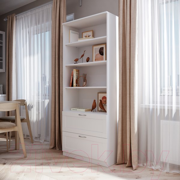 Изображение товара Стеллаж Mio Tesoro Сириус 2 ящика 78x190 2.02.07.110.1 (белый)