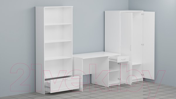 Изображение товара Стеллаж Mio Tesoro Сириус 2 ящика 78x190 2.02.07.110.1 (белый)