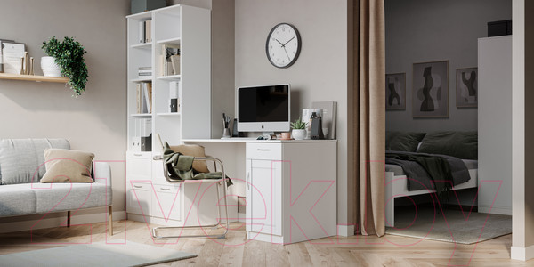 Изображение товара Стеллаж Mio Tesoro Сириус 2 ящика 39x190 2.02.07.140.1 (белый)