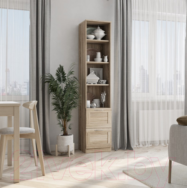Изображение товара Стеллаж Mio Tesoro Сириус 2 ящика 39x190 2.02.07.140.3 (сонома)