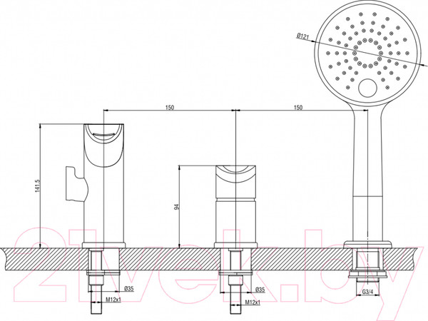 Изображение товара Смеситель Gross Aqua Space 1209288СW