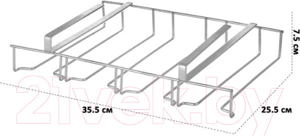 Изображение товара Держатель бокалов на рейлинг El Casa 240119 (серебристый)