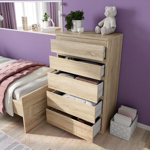 Изображение товара Комод Mio Tesoro Кастор 5 ящиков 2.03.02.070.3 (сонома)