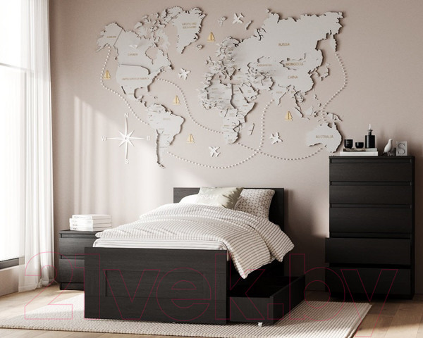 Изображение товара Прикроватная тумба Mio Tesoro Кастор 2 ящика 2.03.03.050.5 (дуб венге)