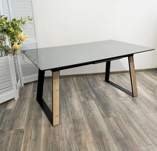 Изображение товара Обеденный стол M-City Франк 160 / 480M04465 (графит/дуб галифакс черный)