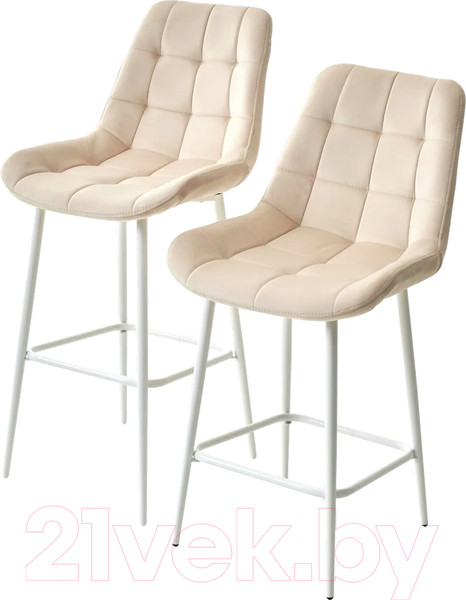 Изображение товара Стул барный M-City Хофман / 688M04885 (H-06 бежевый велюр/белый)