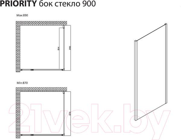 Изображение товара Душевая стенка Allen Brau Priority 3.31045.BBA / 294074