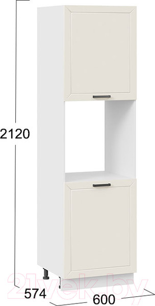 Изображение товара Шкаф-пенал кухонный ТриЯ Лорас 1П6 (белый/холст брюле)