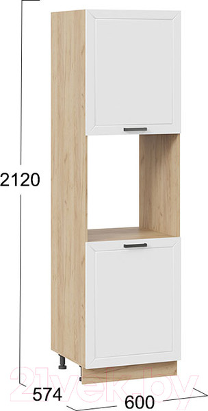 Изображение товара Шкаф-пенал кухонный ТриЯ Лорас 1П6 (дуб крафт золотой/холст белый)