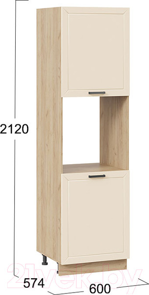 Изображение товара Шкаф-пенал кухонный ТриЯ Лорас 1П6 (дуб крафт золотой/холст брюле)