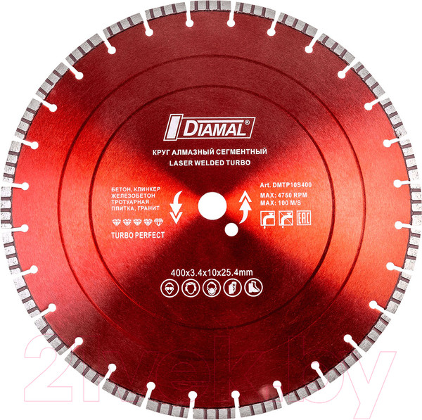 Изображение товара Отрезной диск алмазный Diamal DMTP10S400