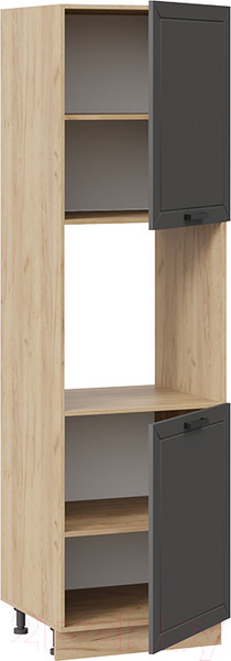 Изображение товара Шкаф-пенал кухонный ТриЯ Лорас 1П6 (дуб крафт золотой/холст вулкан)