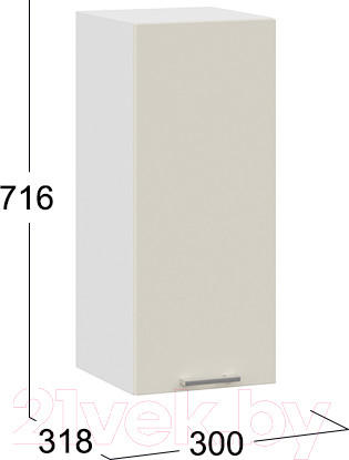 Изображение товара Шкаф навесной для кухни ТриЯ Габриэлла 1В3 (белый/кремовый)