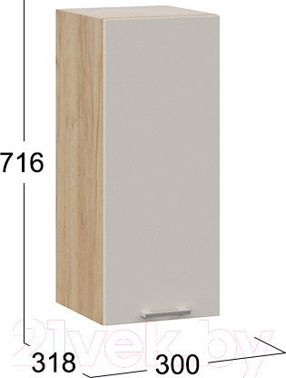 Изображение товара Шкаф навесной для кухни ТриЯ Габриэлла 1В3 (дуб крафт золотой/кремовый)