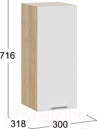 Изображение товара Шкаф навесной для кухни ТриЯ Габриэлла 1В3 (дуб крафт золотой/сноу)