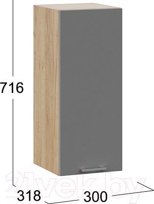 Изображение товара Шкаф навесной для кухни ТриЯ Габриэлла 1В3 (дуб крафт золотой/титан)