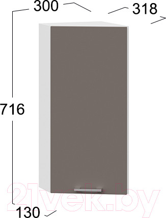 Изображение товара Шкаф навесной для кухни ТриЯ Габриэлла 1В3Т (белый/муссон)