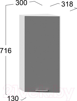 Изображение товара Шкаф навесной для кухни ТриЯ Габриэлла 1В3Т (белый/титан)