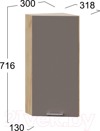 Изображение товара Шкаф навесной для кухни ТриЯ Габриэлла 1В3Т (дуб крафт золотой/муссон)