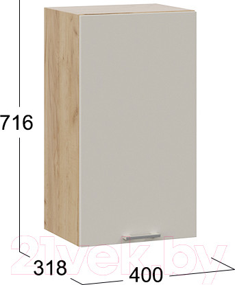 Изображение товара Шкаф навесной для кухни ТриЯ Габриэлла 1В4 (дуб крафт золотой/кремовый)