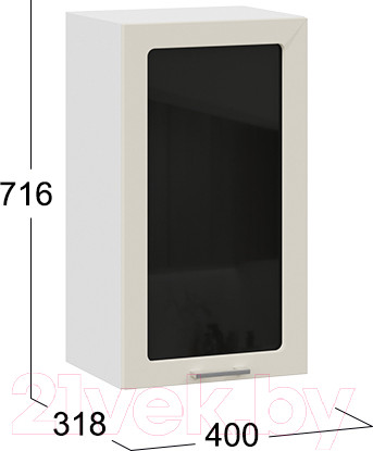 Изображение товара Шкаф навесной для кухни ТриЯ Габриэлла 1В4С (белый/кремовый)