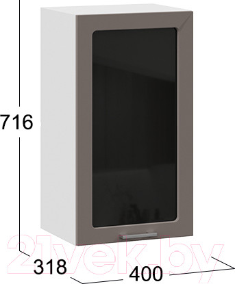 Изображение товара Шкаф навесной для кухни ТриЯ Габриэлла 1В4С (белый/муссон)