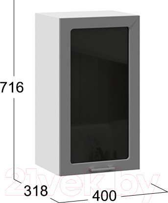 Изображение товара Шкаф навесной для кухни ТриЯ Габриэлла 1В4С (белый/титан)