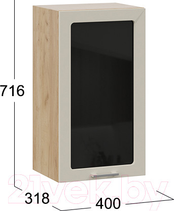 Изображение товара Шкаф навесной для кухни ТриЯ Габриэлла 1В4С (дуб крафт золотой/кремовый)