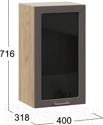 Изображение товара Шкаф навесной для кухни ТриЯ Габриэлла 1В4С (дуб крафт золотой/муссон)