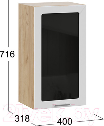 Изображение товара Шкаф навесной для кухни ТриЯ Габриэлла 1В4С (дуб крафт золотой/сноу)