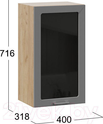 Изображение товара Шкаф навесной для кухни ТриЯ Габриэлла 1В4С (дуб крафт золотой/титан)