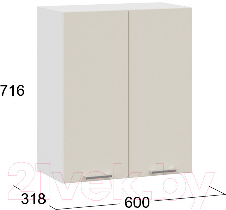 Изображение товара Шкаф навесной для кухни ТриЯ Габриэлла 1В6 (белый/крем)