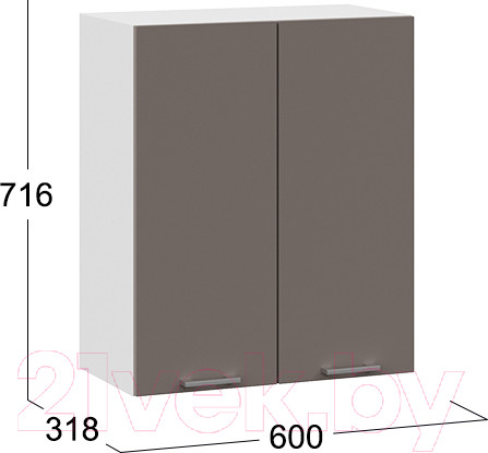 Изображение товара Шкаф навесной для кухни ТриЯ Габриэлла 1В6 (белый/муссон)