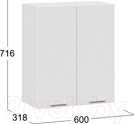 Изображение товара Шкаф навесной для кухни ТриЯ Габриэлла 1В6 (белый/сноу)