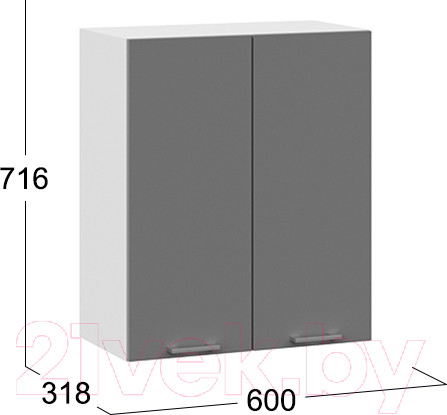 Изображение товара Шкаф навесной для кухни ТриЯ Габриэлла 1В6 (белый/титан)