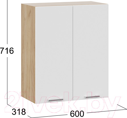 Изображение товара Шкаф навесной для кухни ТриЯ Габриэлла 1В6 (дуб крафт золотой/сноу)