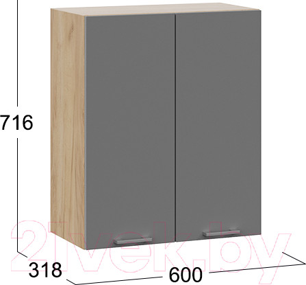 Изображение товара Шкаф навесной для кухни ТриЯ Габриэлла 1В6 (дуб крафт золотой/титан)